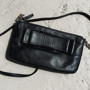 Kate Spade Bow black leather zippered crossbody
